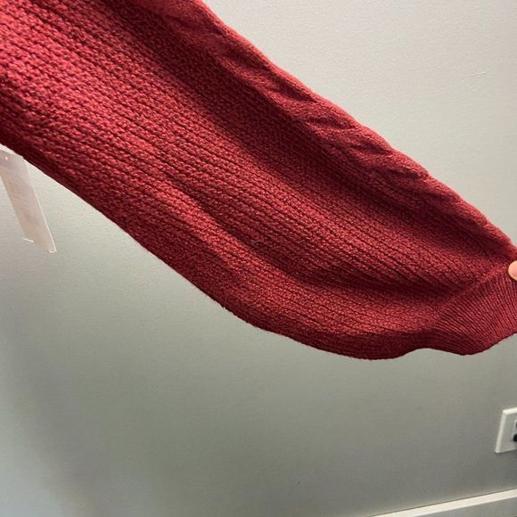 NWT BP Red Maroon Turtle Neck Balloon Sleeves Sweater (1X) - Picture 4 of 10